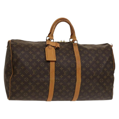 Louis Vuitton Keepall 55, Brown, Canvas, travel