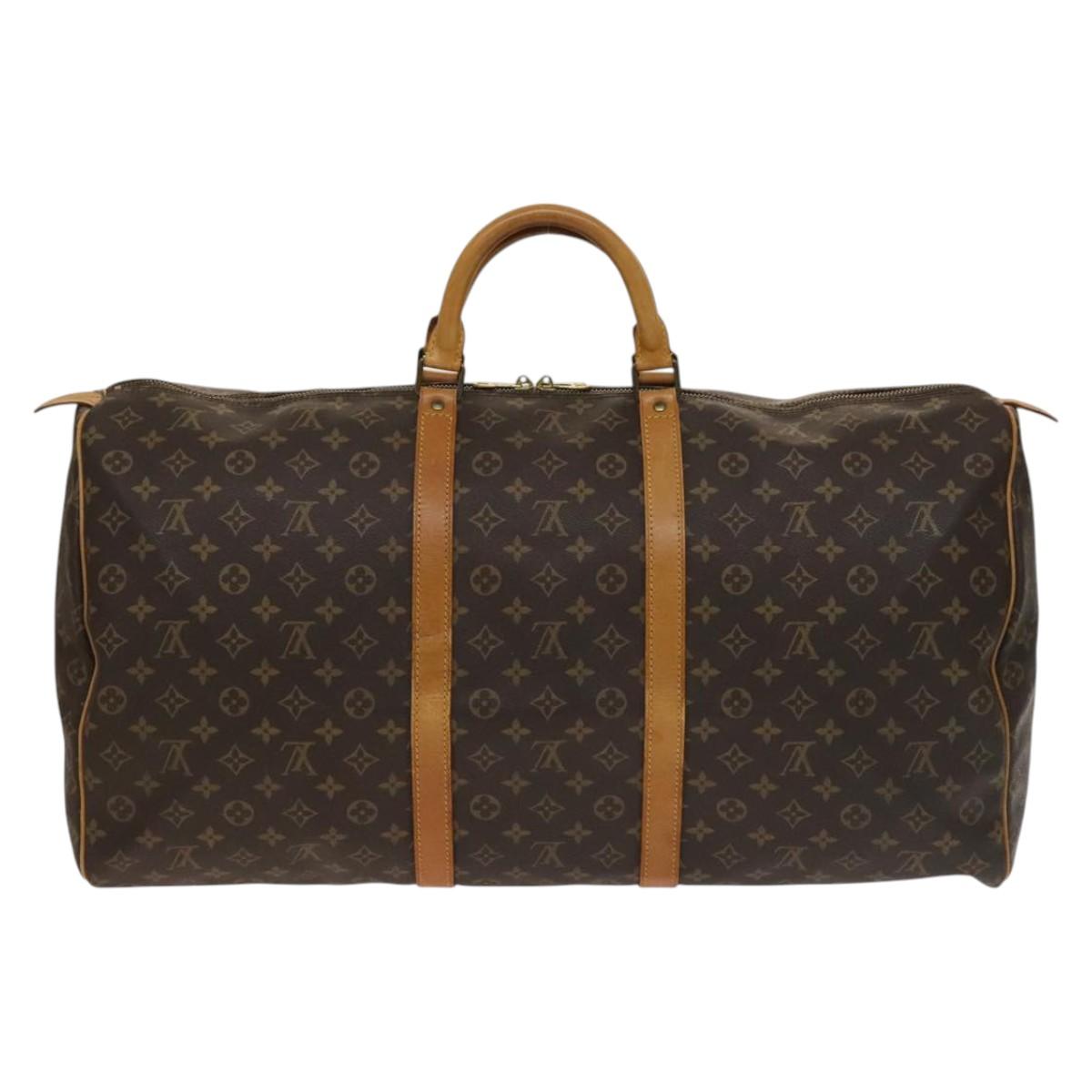 Louis Vuitton Keepall 60, Brown, Canvas, travel