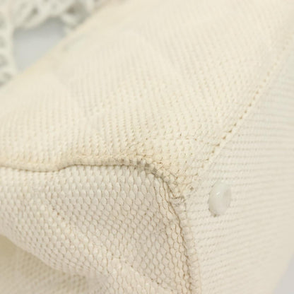 Chanel Logo CC, White, Canvas, shoulder