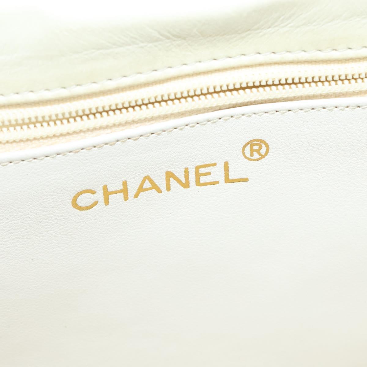 Chanel Camera, White, Leather, clutch