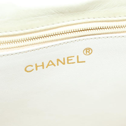 Chanel Camera, White, Leather, clutch
