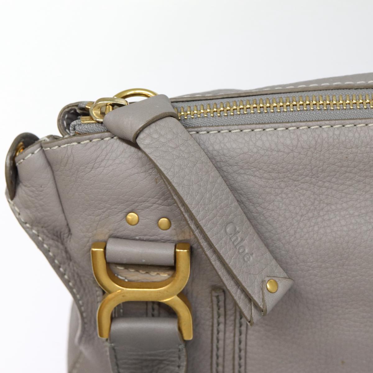 Chloé Marcie, Grey, Leather, shoulder