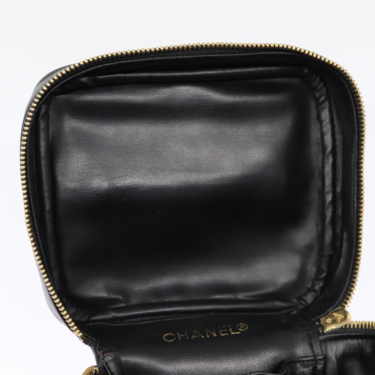 Chanel Vanity, Black, Leather, clutch