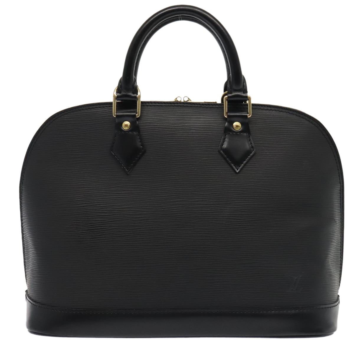 Louis Vuitton Alma, Black, Leather, handbag