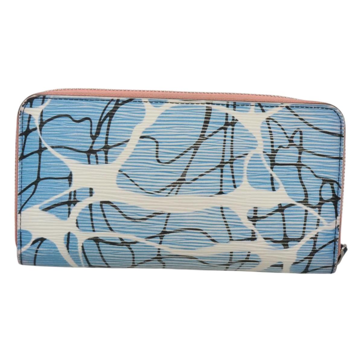 Louis Vuitton Portefeuille zippy, Blue, Leather, wallet