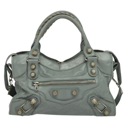 Balenciaga City, GRAY, Leather, handbag