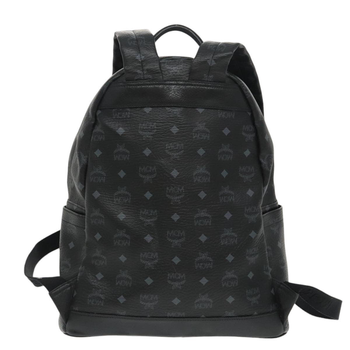 MCM Visetos, Black, Canvas, backpack