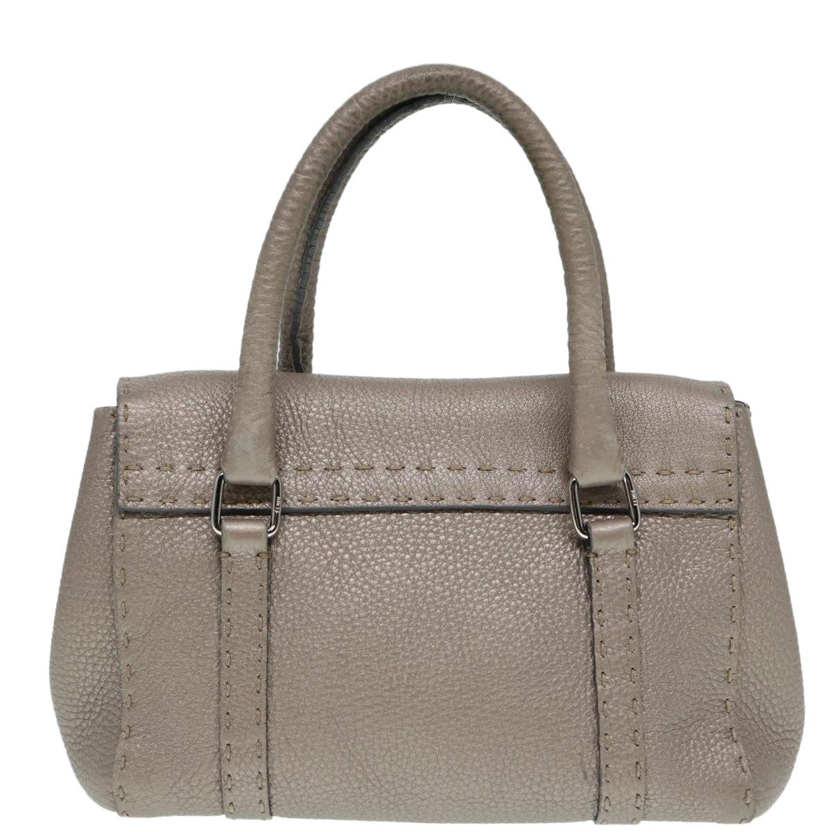 Fendi Selleria, Grey, Leather, handbag