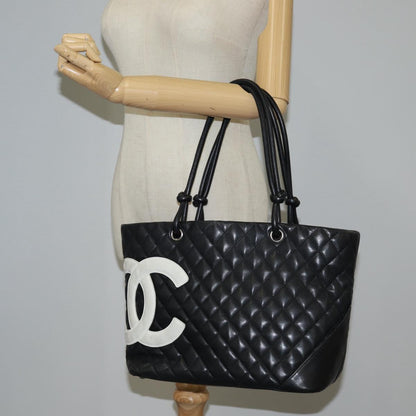 Chanel Cambon, Black, Leather, handbag