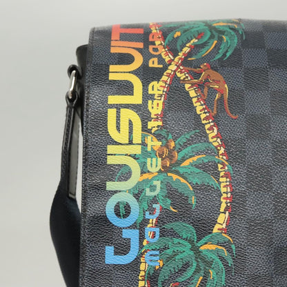Louis Vuitton District, Grey, Canvas, shoulder