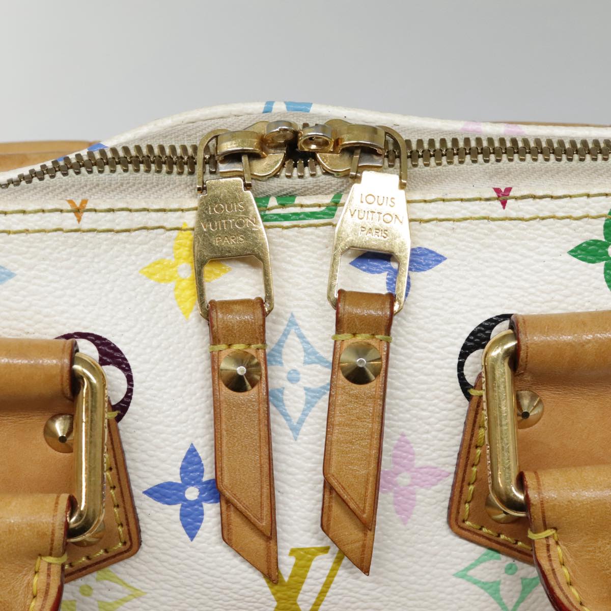 Louis Vuitton Alma, White, Canvas, handbag