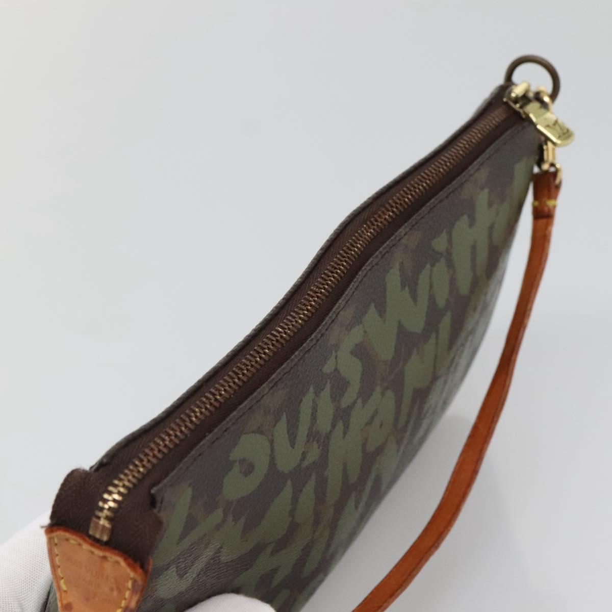 Louis Vuitton Pochette Accessoire, Brown, Canvas, clutch