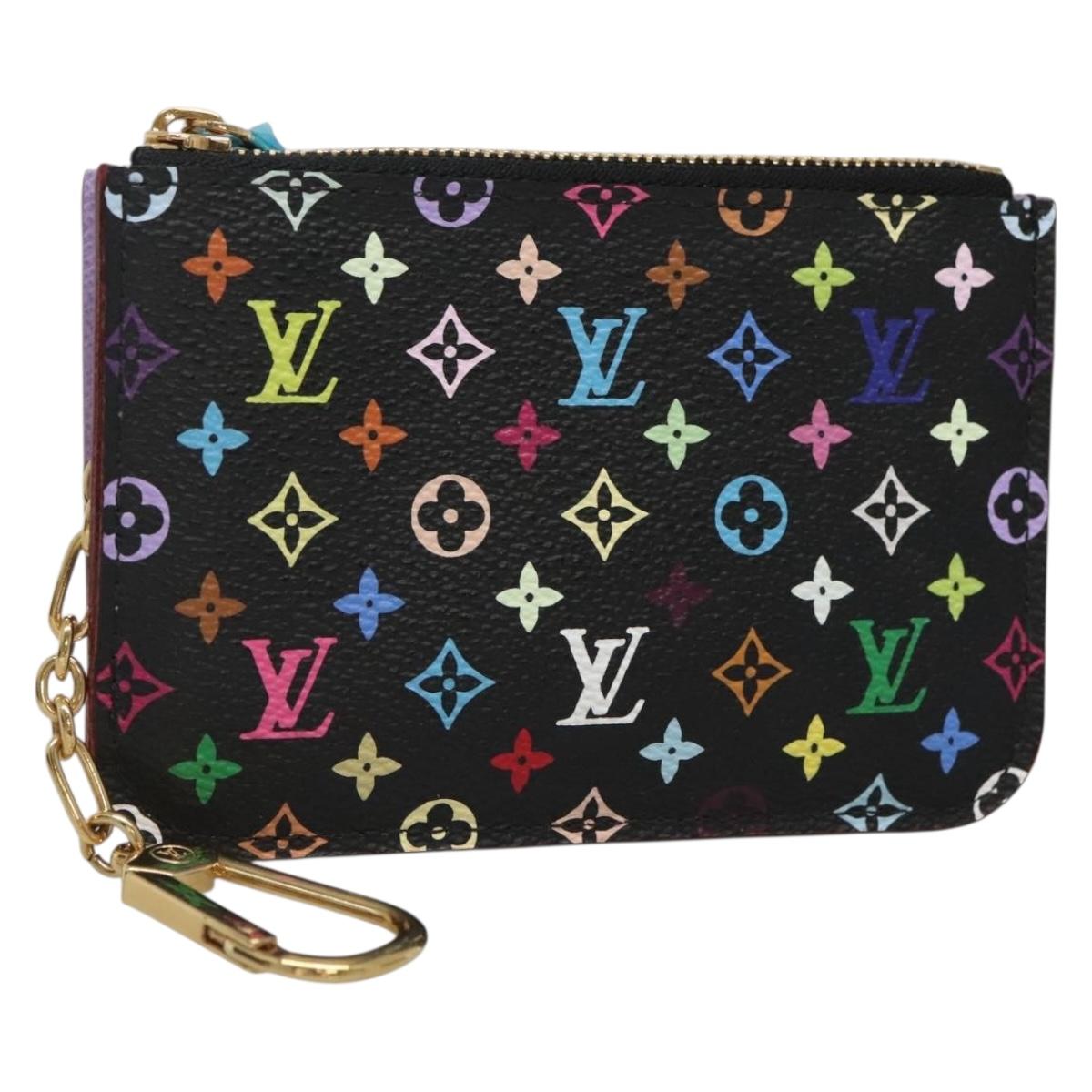 Louis Vuitton Pochette Clés, Black, Canvas, wallet