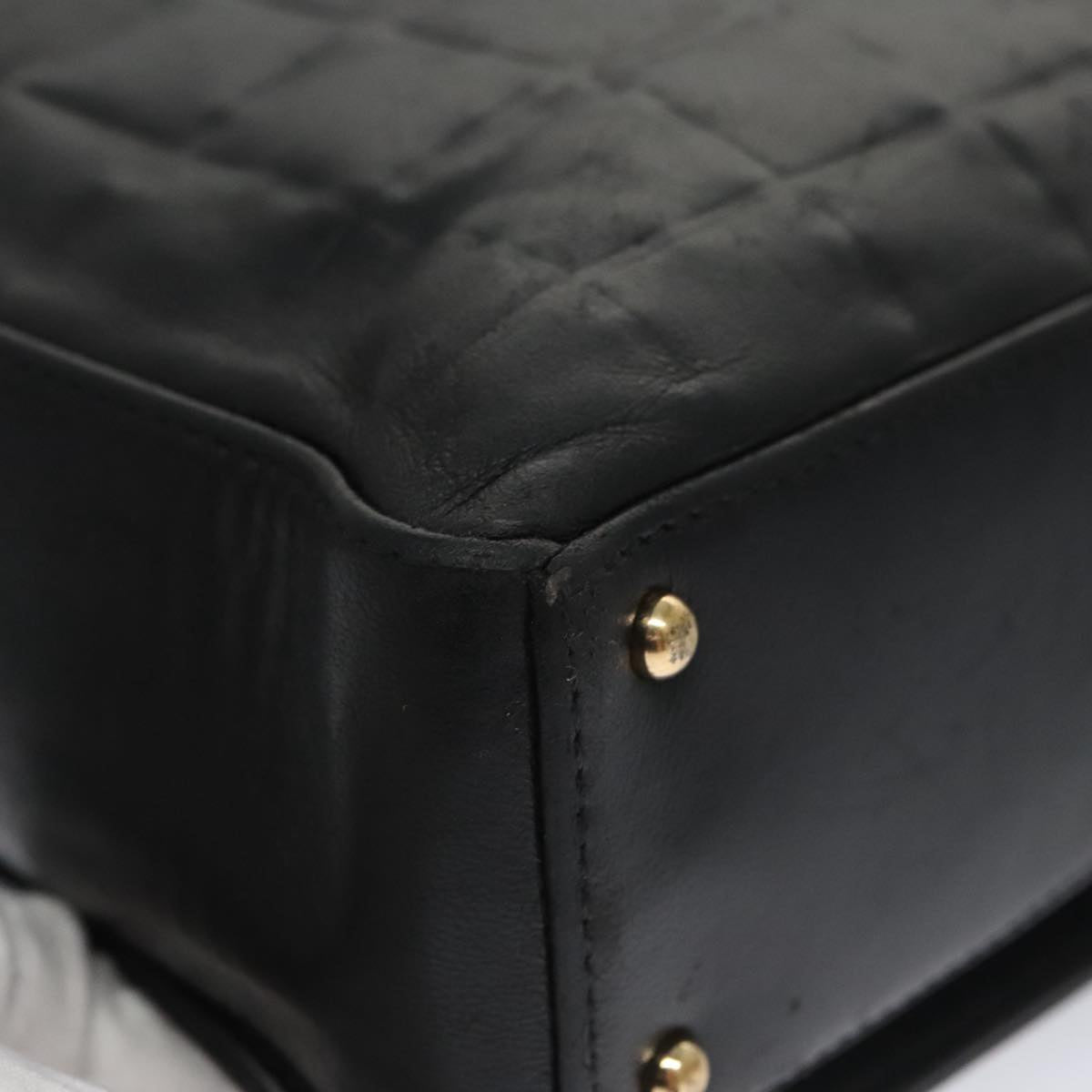 Chanel Chocolate bar, Black, Calfskin, shoulder