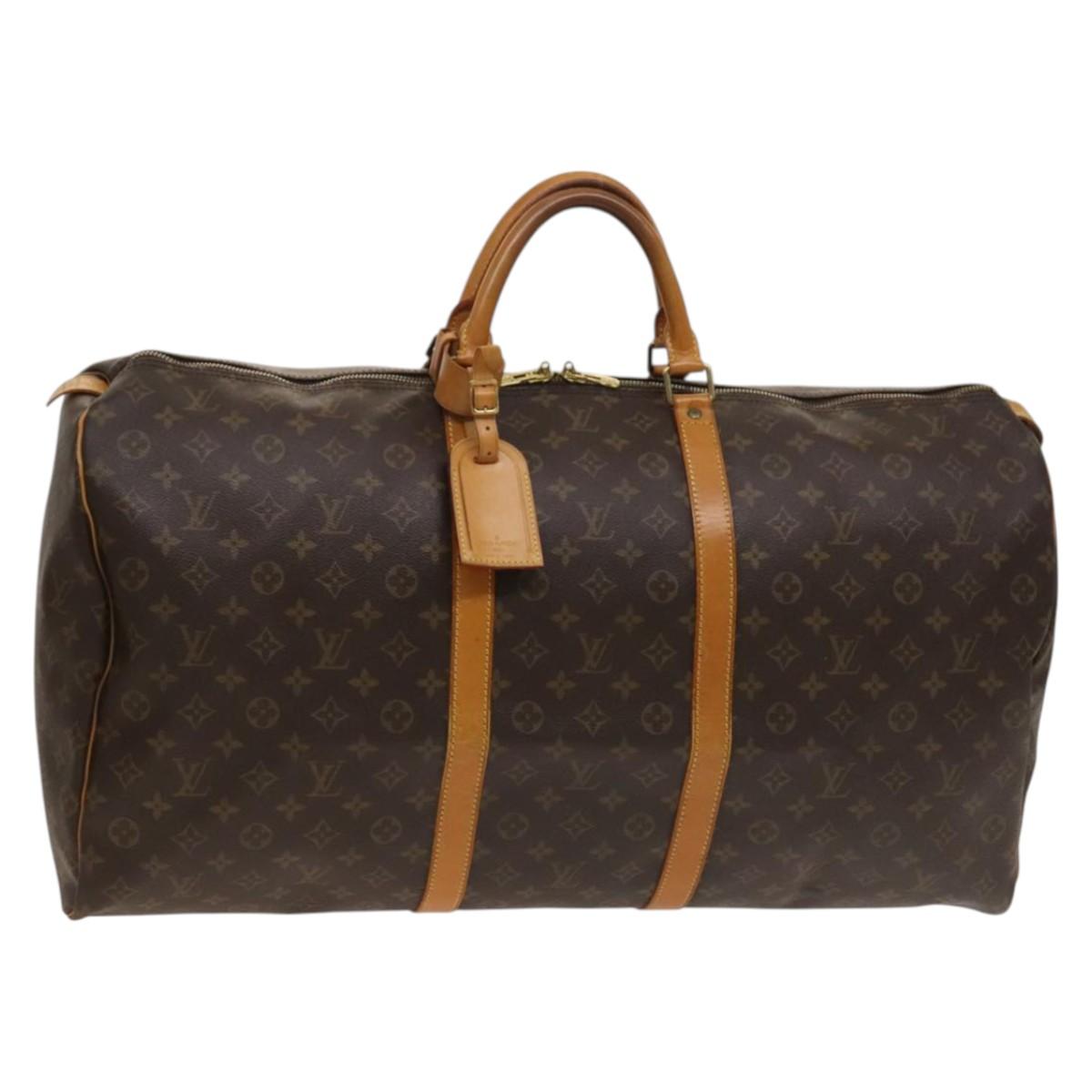 Louis Vuitton Keepall 60, Brown, Canvas, travel