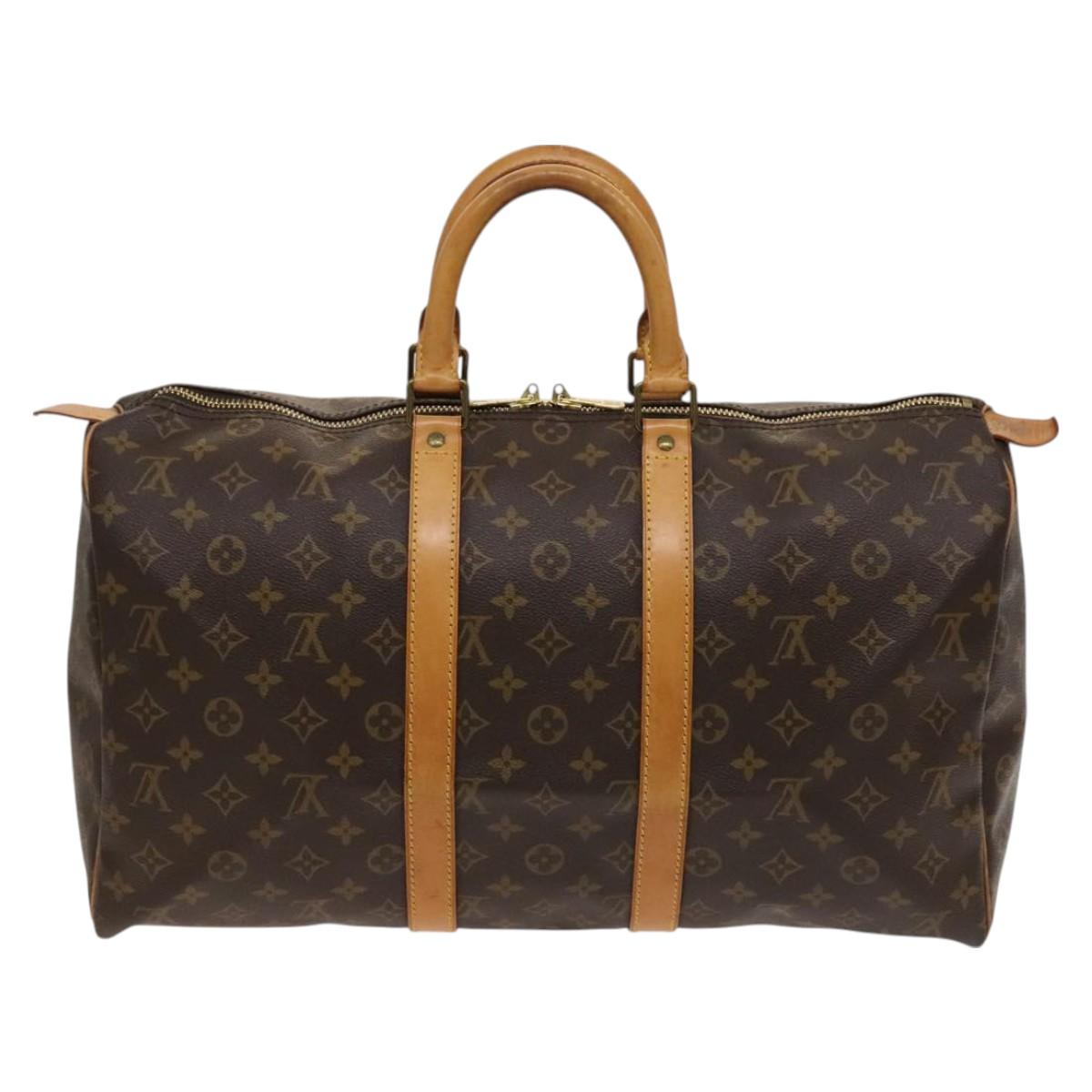 Louis Vuitton Keepall 45, Brown, Canvas, travel