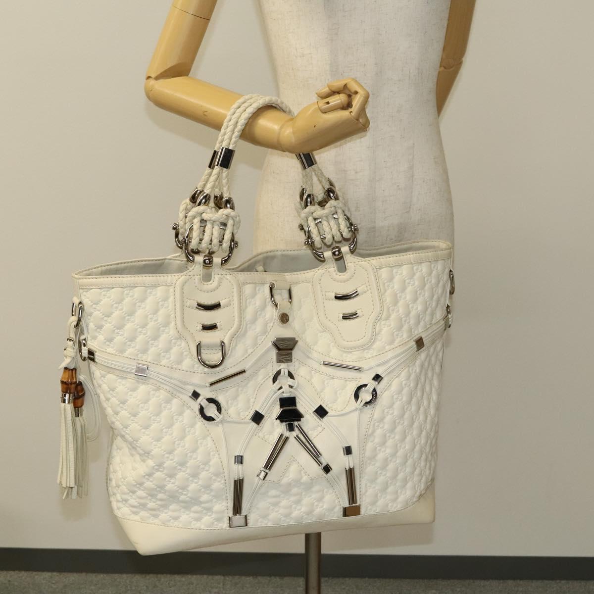 Gucci Horsebit, White, Leather, handbag
