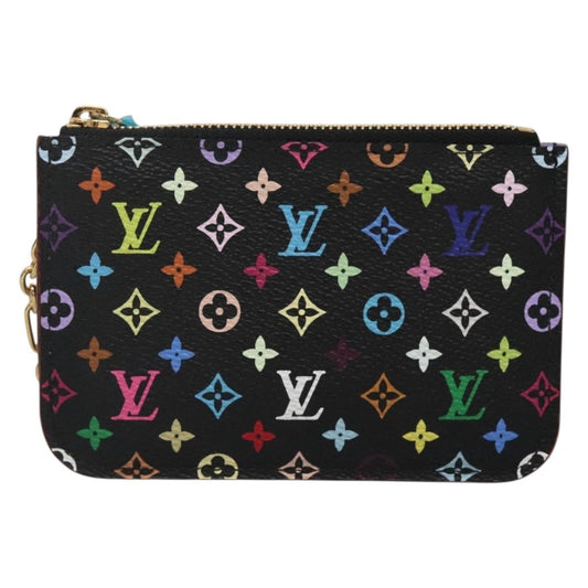 Louis Vuitton Pochette Clés, Black, Canvas, wallet