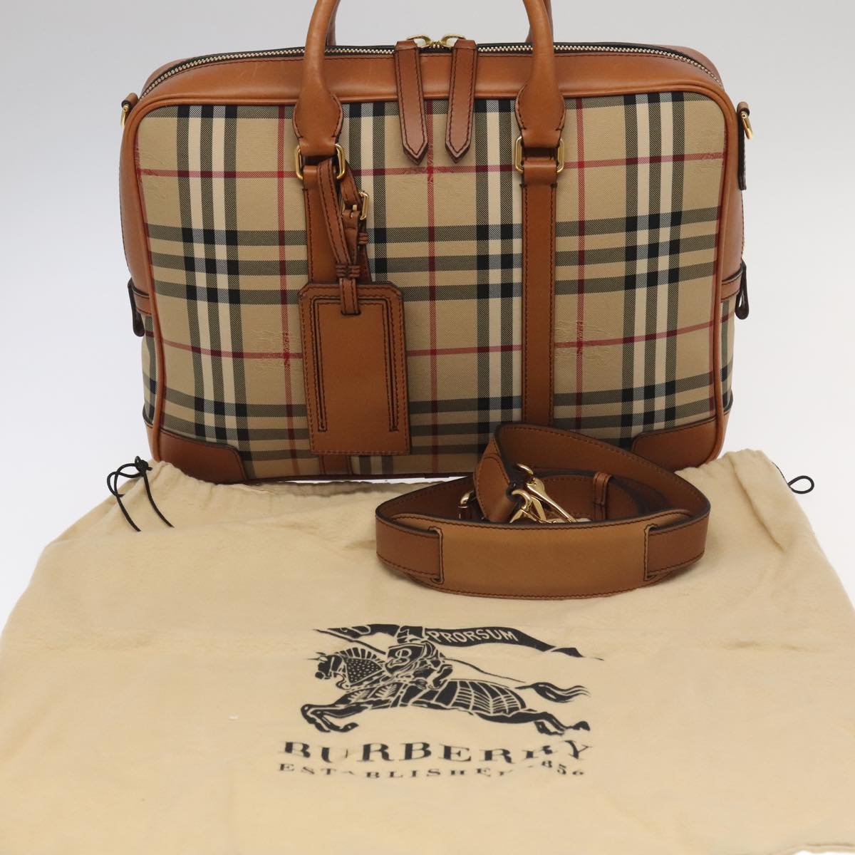 Burberry Nova Check, Beige, Canvas, handbag