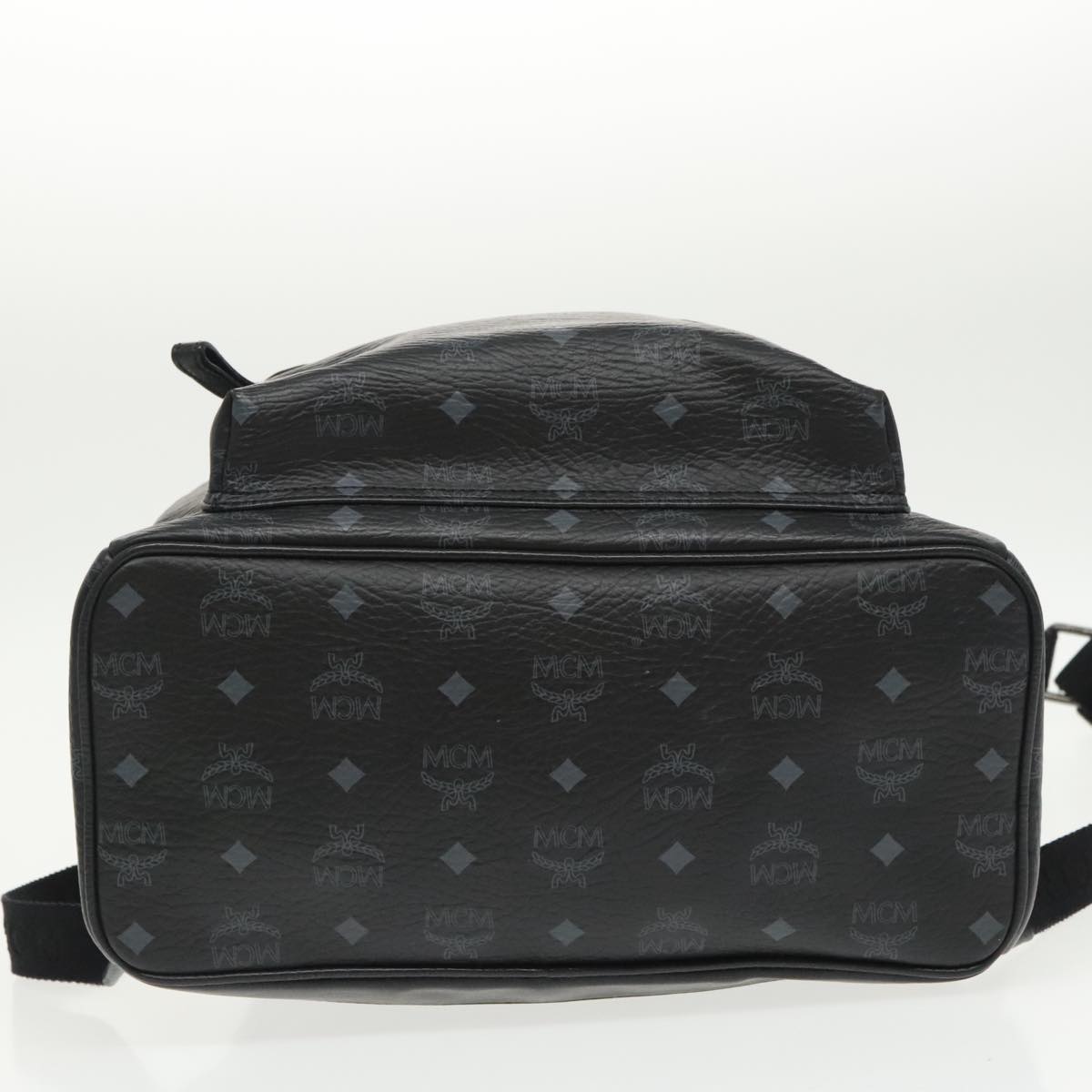 MCM Visetos, Black, Canvas, backpack