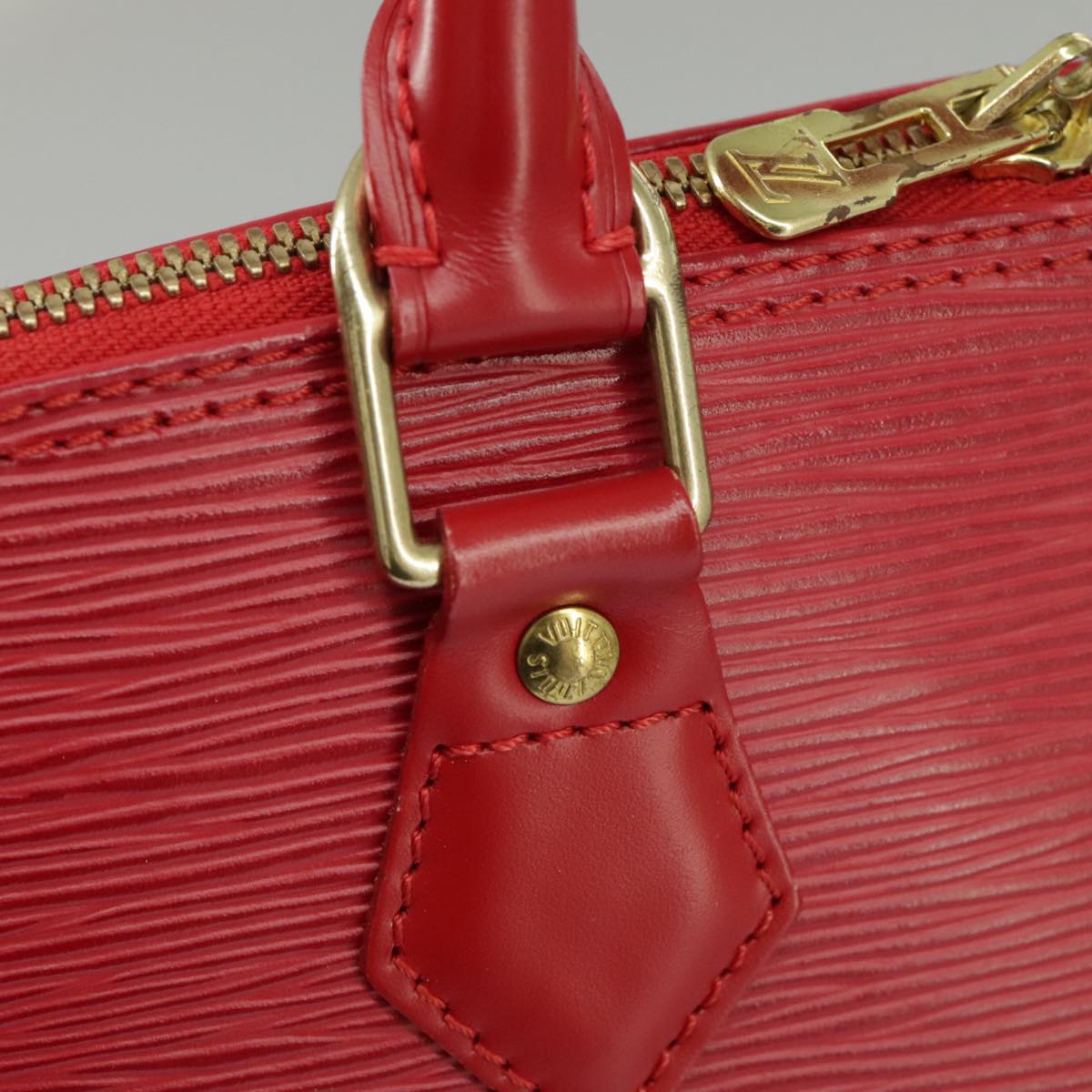 Louis Vuitton Alma, Red, Leather, handbag