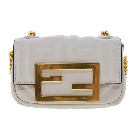 Fendi, White, Leather, shoulder