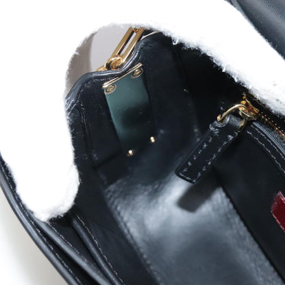Valentino Garavani, Black, Leather, shoulder