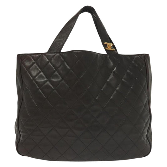 Chanel, "BROWN,GOLD", Leather, tote