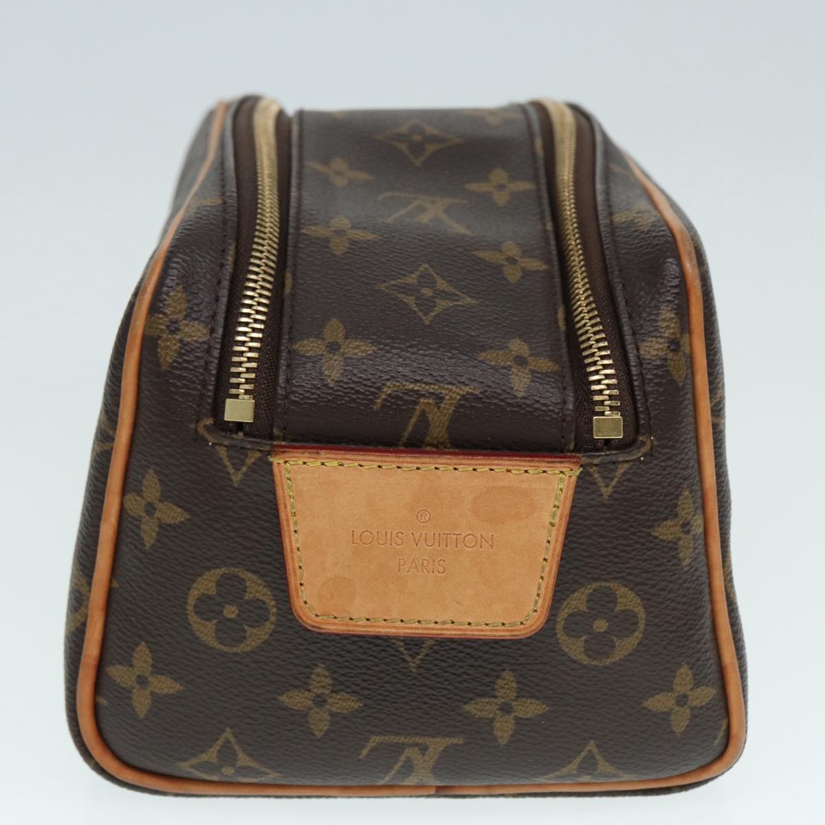 Louis Vuitton Dopp Kit, Brown, Canvas, clutch