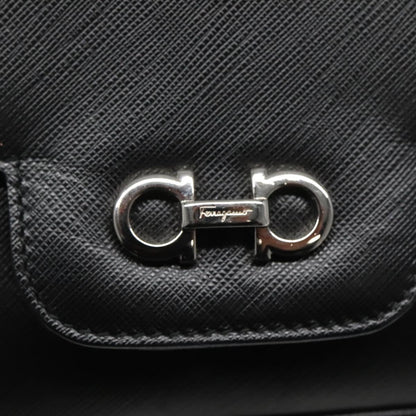 Salvatore Ferragamo Gancini, Black, Leather, shoulder