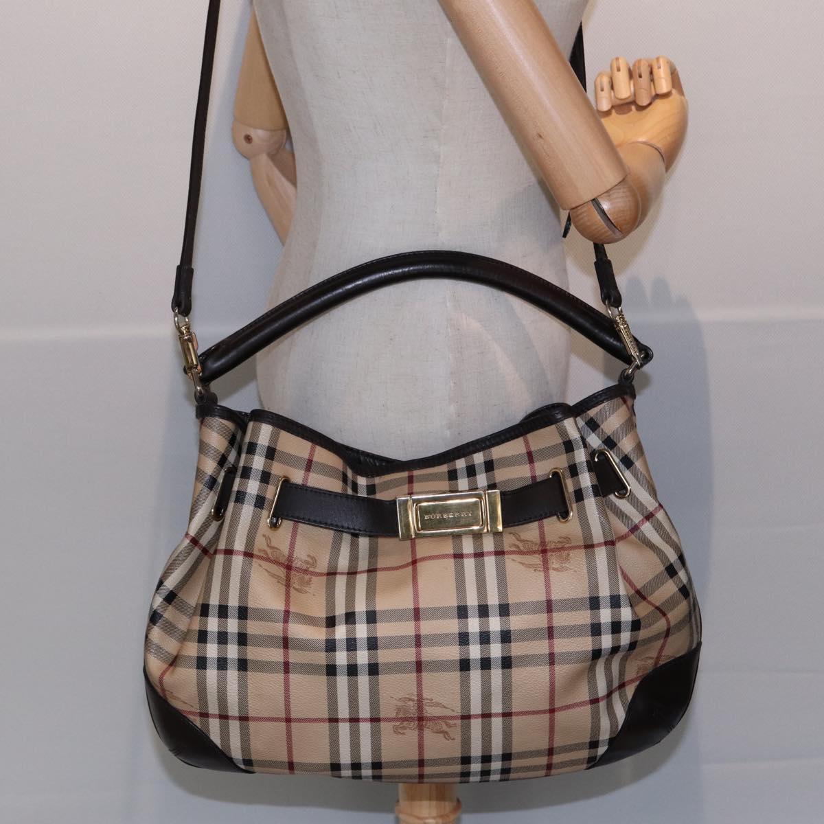 Burberry Nova Check, Beige, Canvas, handbag