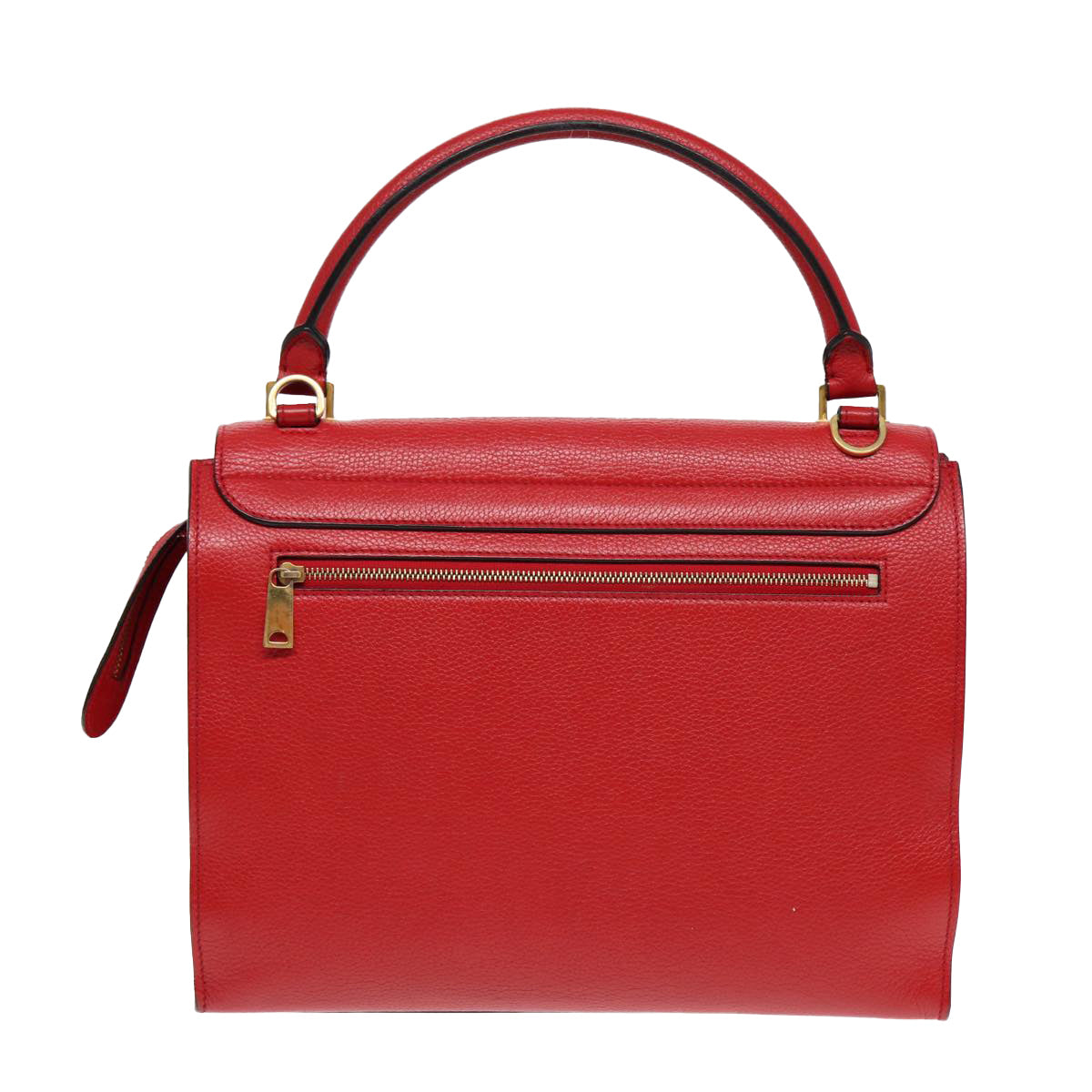 Céline Trapèze, Red, Leather, handbag