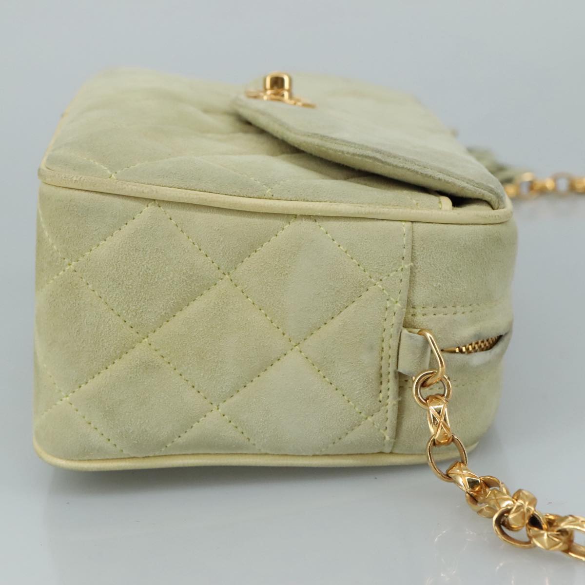 Chanel Diana, Green, Cotton, shoulder