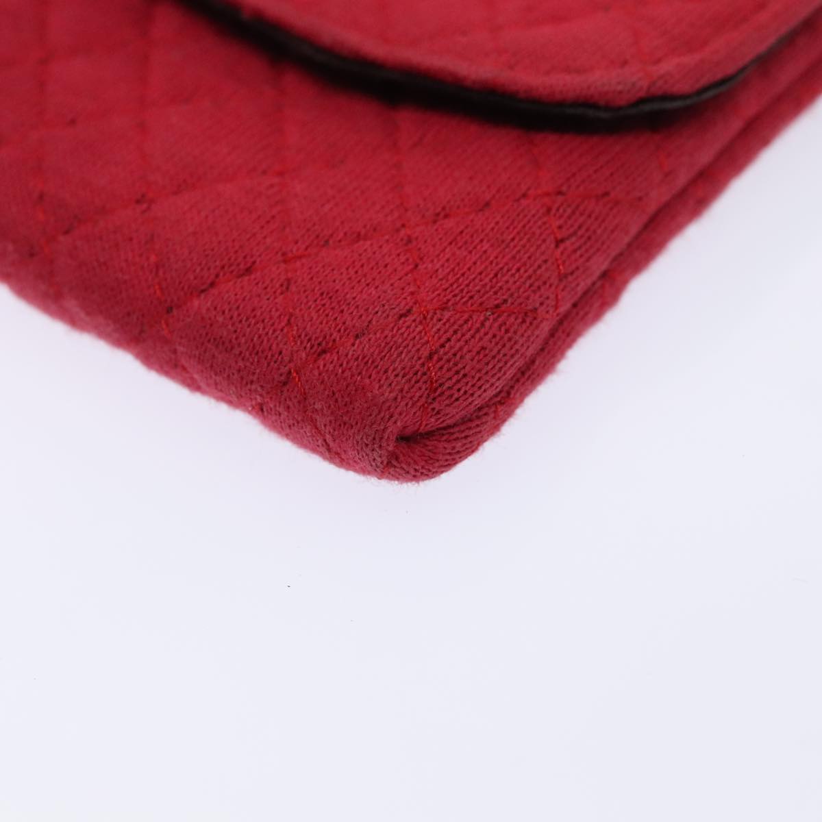 Chanel Matelassé, Red, Cotton, clutch