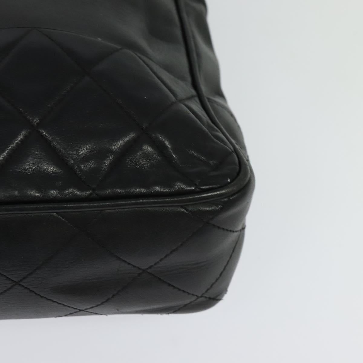 Chanel Vintage Grand Shopping Tote Quilted Calfskin, BLACK, LEATHER, Shoulder bag