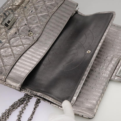 "Chanel 2,55", Silver, Leather, shoulder