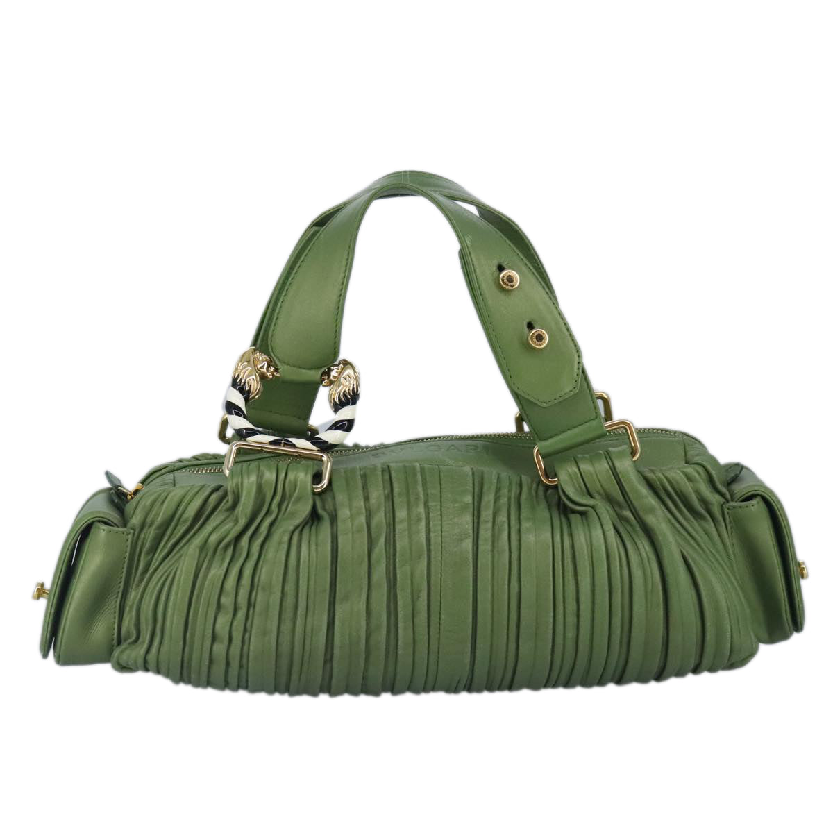 Bulgari, Green, Leather, handbag