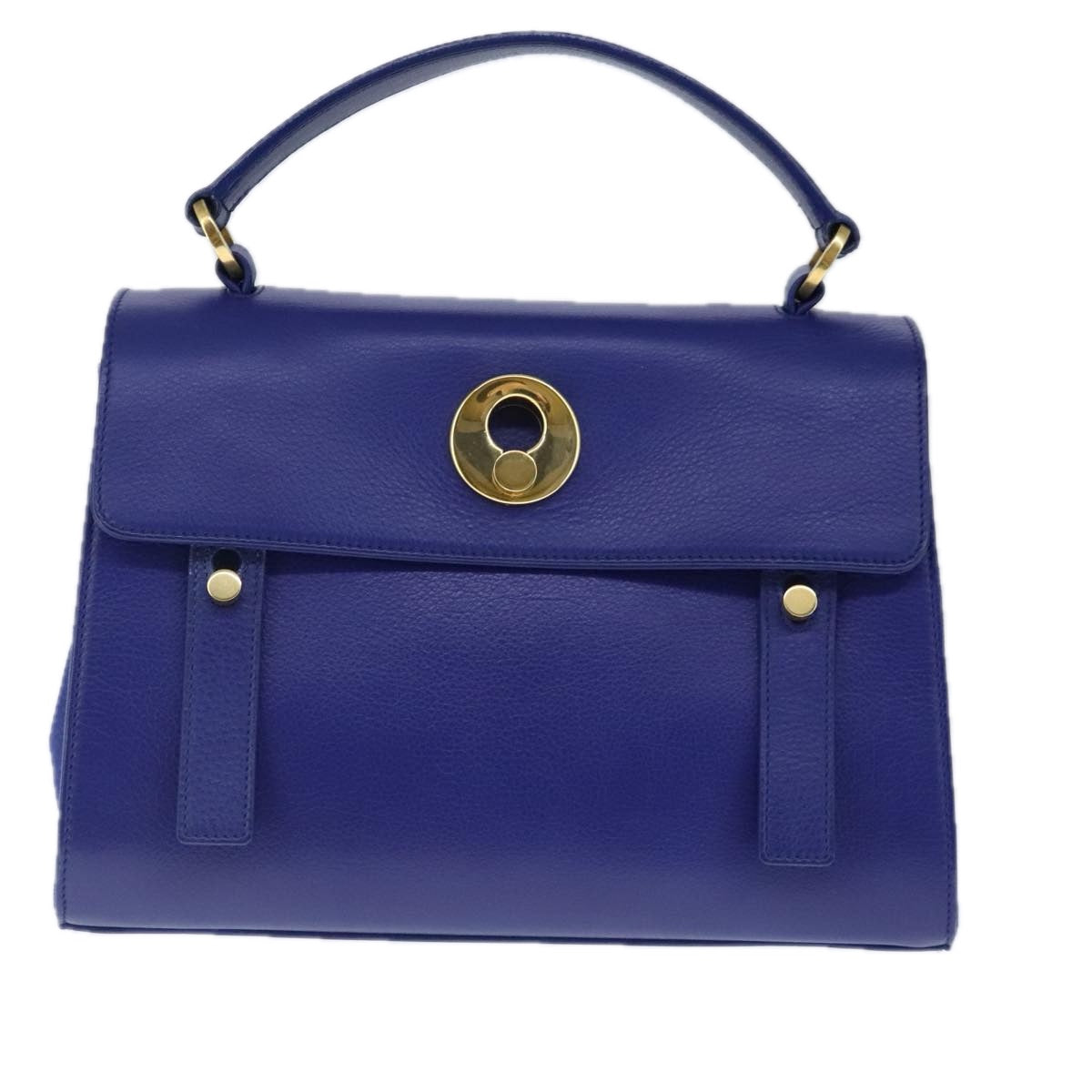 Yves Saint Laurent Muse Two, Blue, Leather, handbag