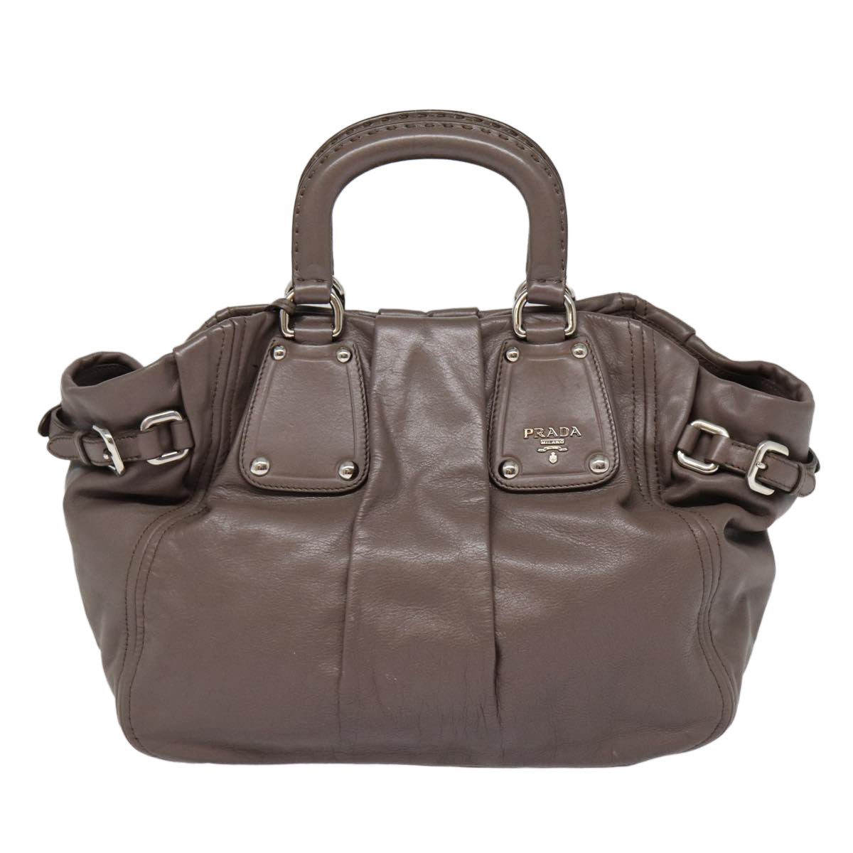 Prada, Grey, Leather, handbag