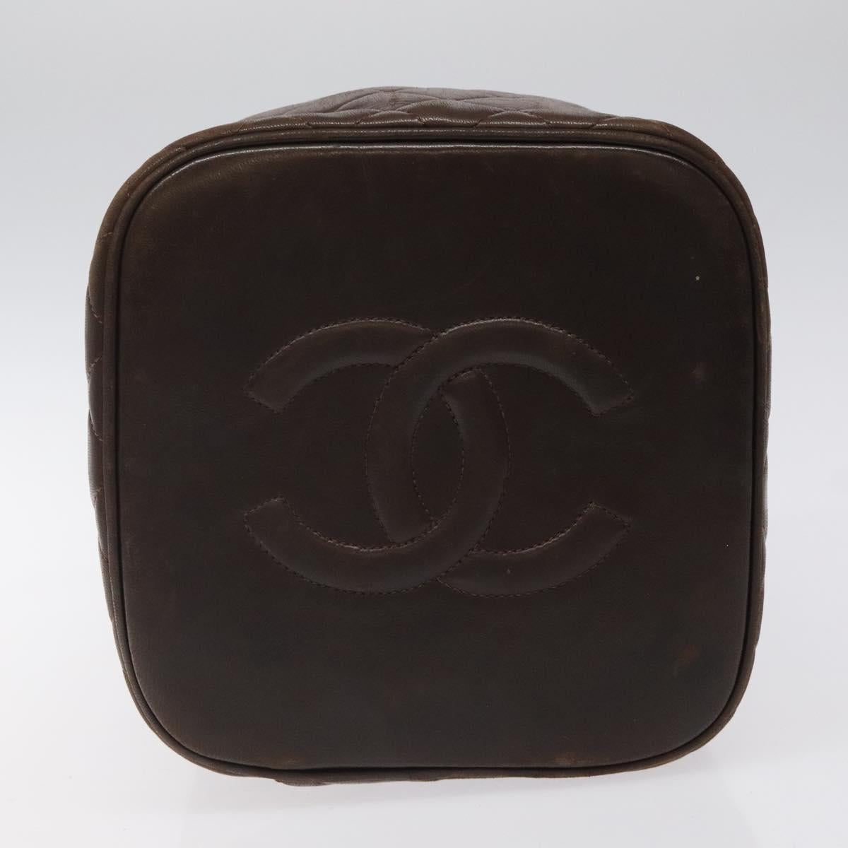 Chanel Vanity, Brown, Leather, clutch