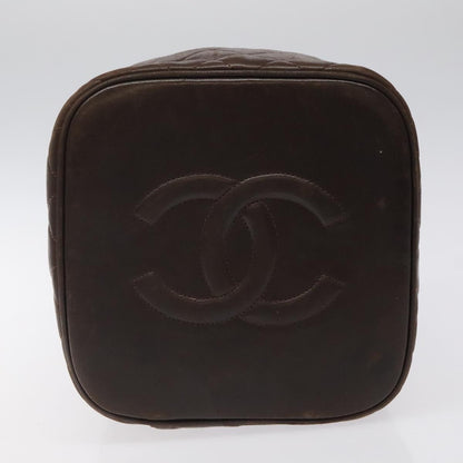 Chanel Vanity, Brown, Leather, clutch