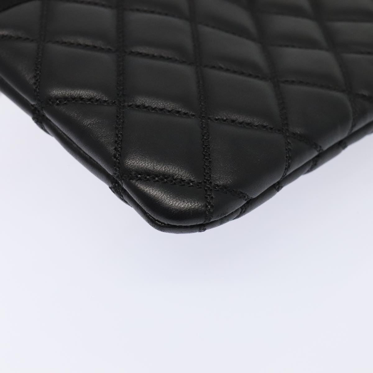 Chanel Coco Mark, Black, Leather, clutch