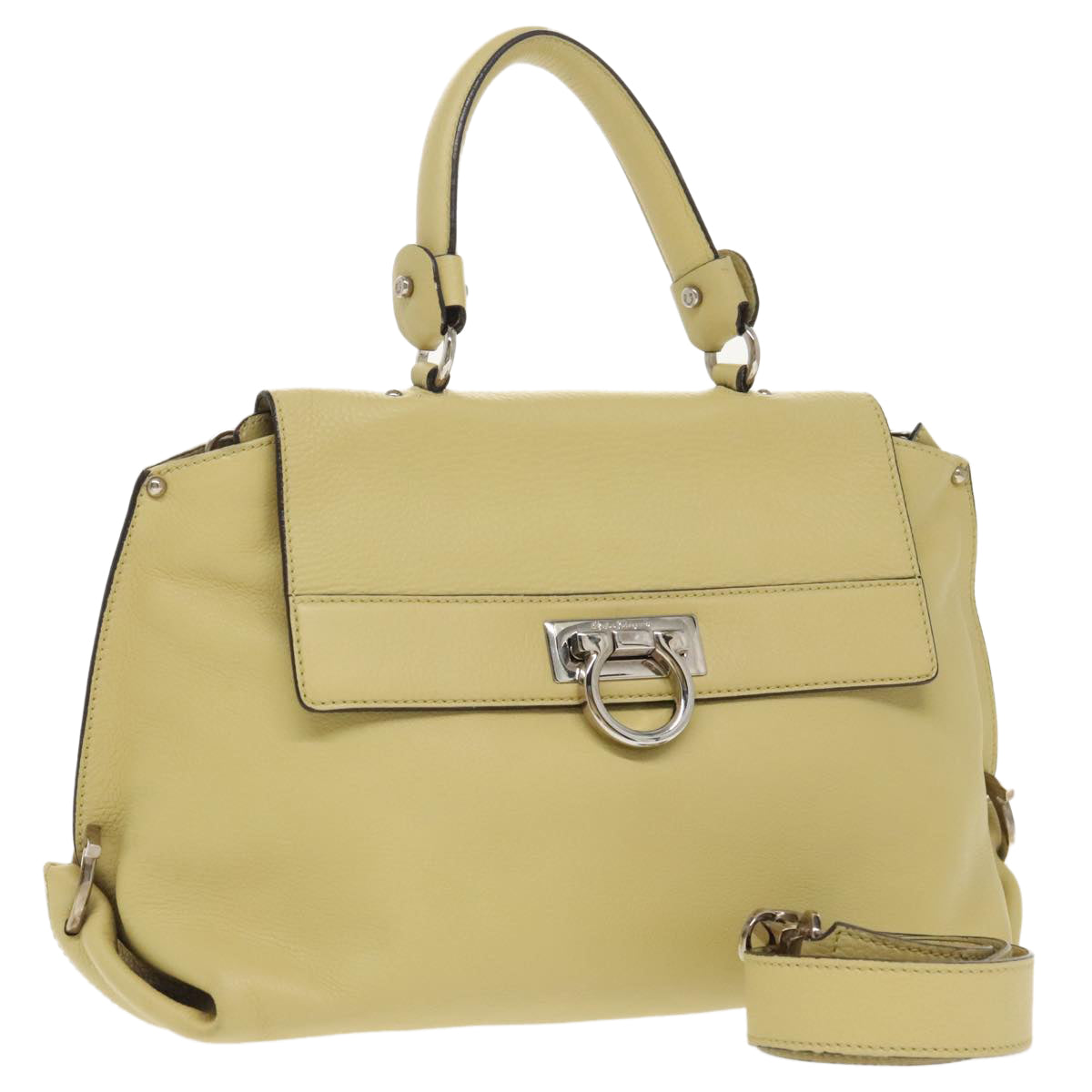 Salvatore Ferragamo Sofia, Yellow, Leather, handbag