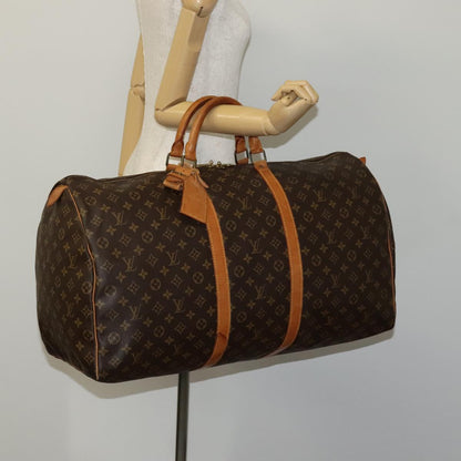 Louis Vuitton Keepall 60, Brown, Canvas, travel