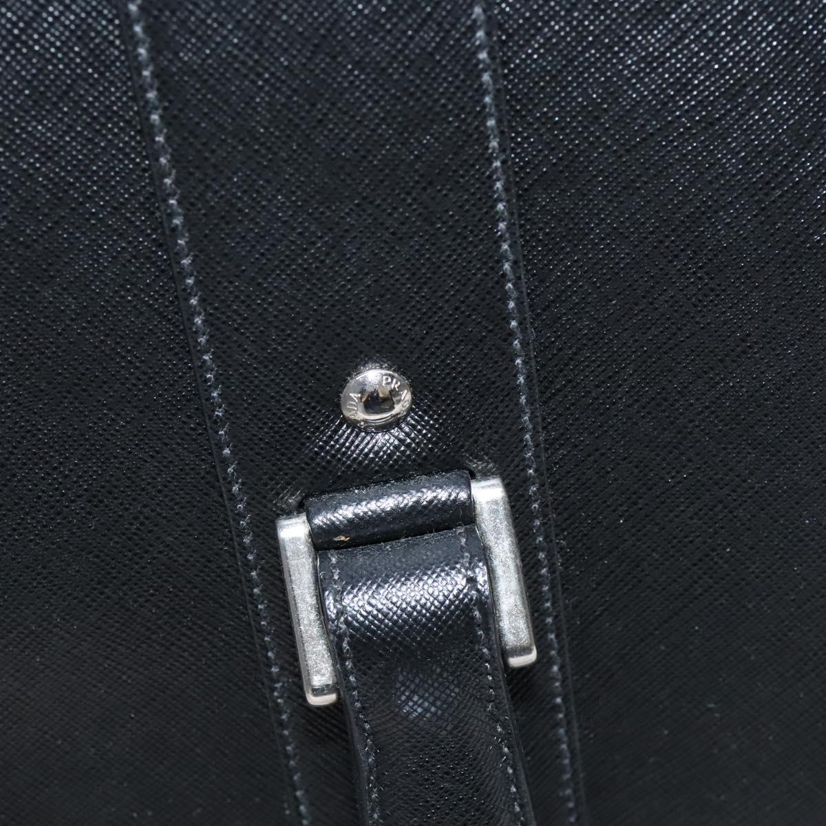 Prada Triangle Logo, Black, Leather, travel