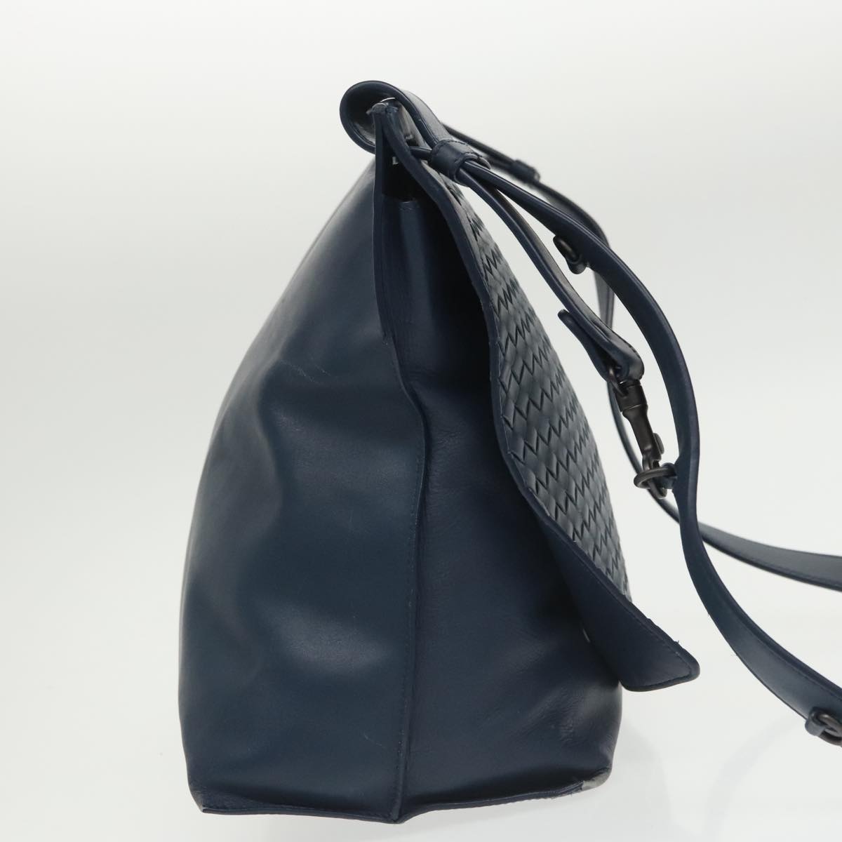 Bottega Veneta Intrecciato, Navy, Leather, shoulder