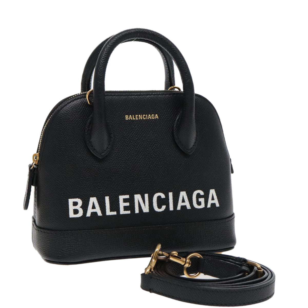 Balenciaga Ville, Black, Leather, handbag