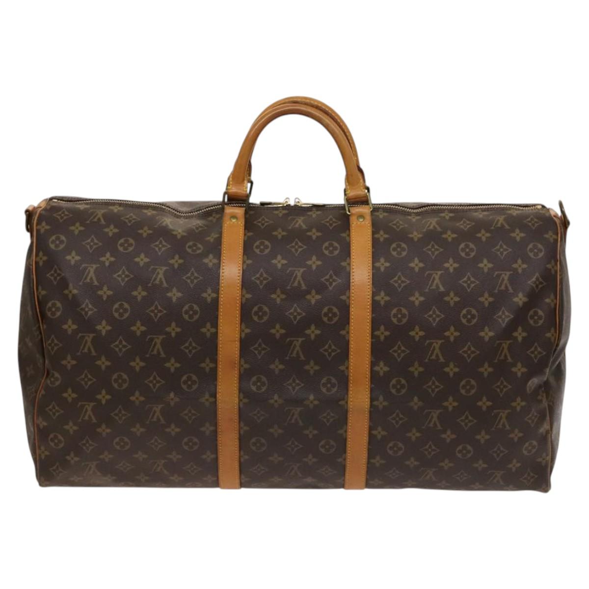 Louis Vuitton Keepall Bandoulière 60, Brown, Canvas, travel