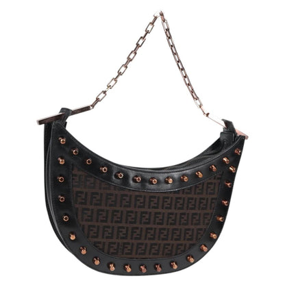 Fendi, Black, Canvas, shoulder