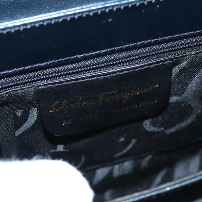 Salvatore Ferragamo Gancini, Black, Leather, handbag